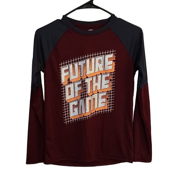 Athletic Works Burgundy/Black Future of the Game Long Sleeve Tee - Picture 1 of 7